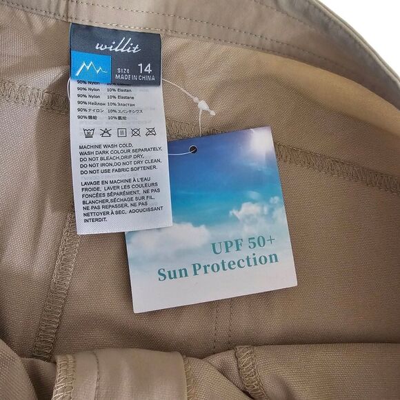 Willit Active Wear Shorts Size 14 UPF 50+ Quick Dry NWT Hiking Beach Casual - Picture 2 of 10